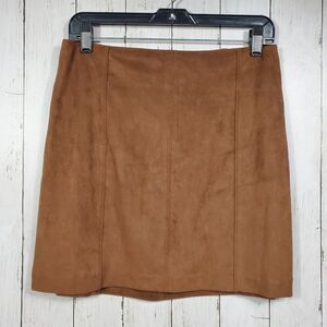 Abercrombie & Fitch Womens Vegan Faux Suede Mini Skirt Size Medium Brown Stretch